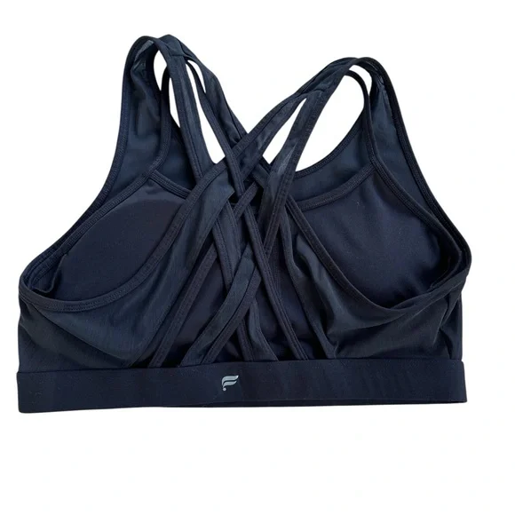 Fabletics Black Sports Bra with Strappy Back Moisture-Wicking Design - Picture 2 of 2